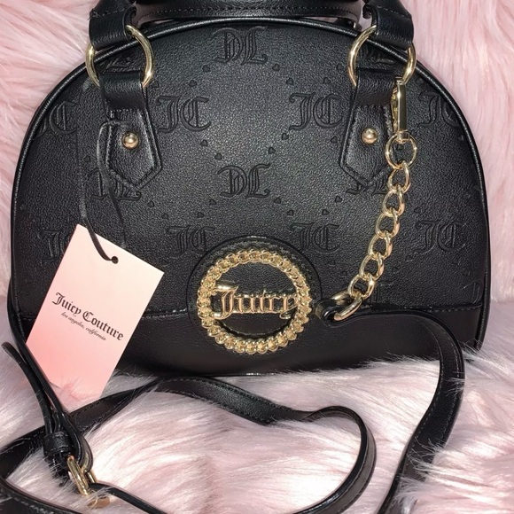 Juicy Couture NWT Black Licorice Semi-Charmed Embossed Satchel Bag Purse (P017) - Picture 7 of 10